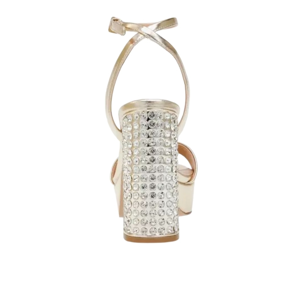 STEVE MADDEN - Lasher Embellished Chunky Heeled Sandals - Picture 4 of 7